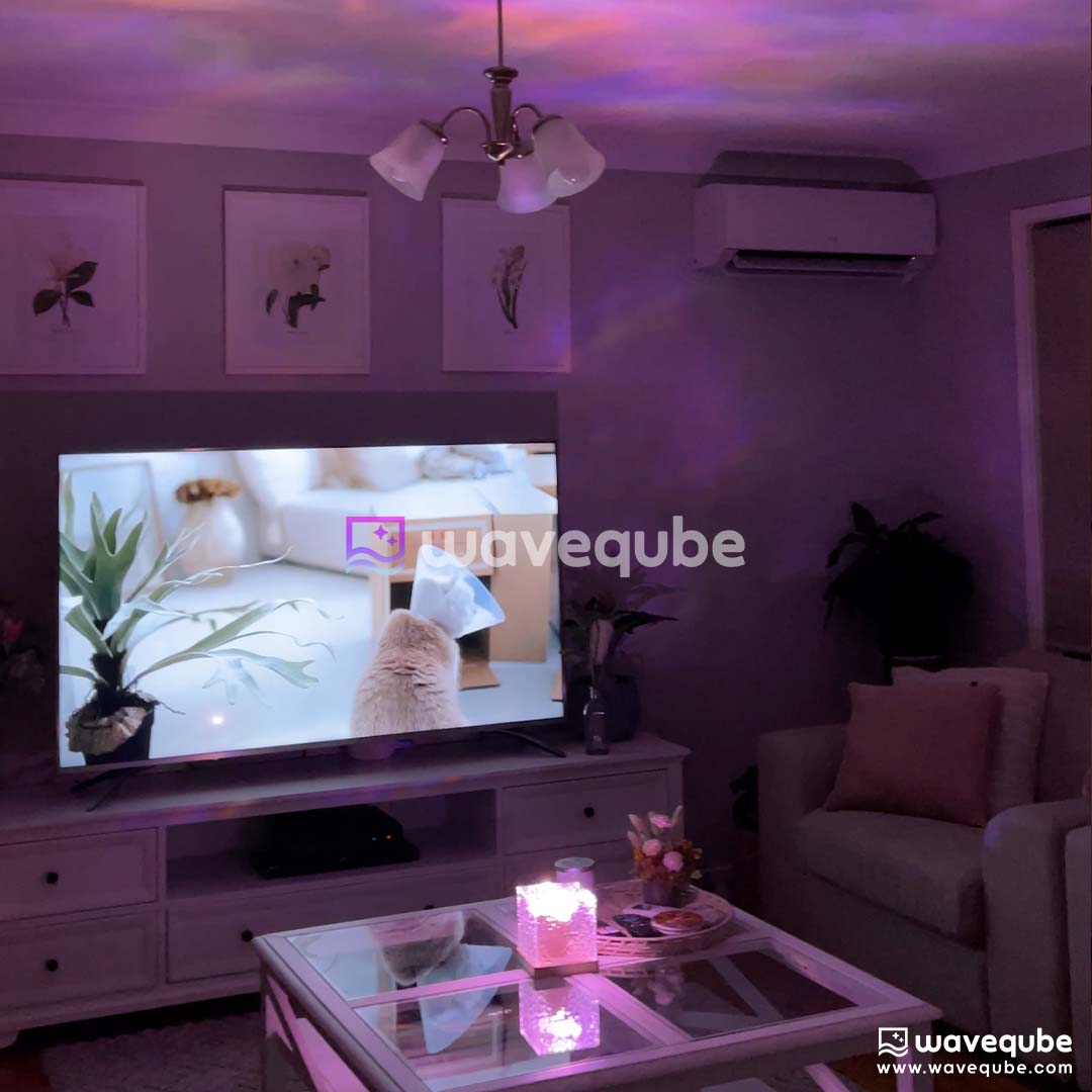 WaveQube - wave lamp purple pink light 