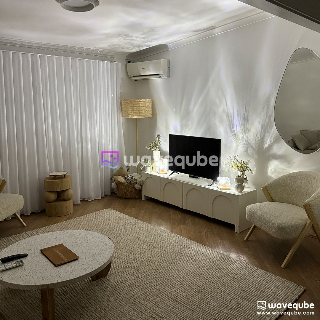 Waveqube Wave Lamp Nordic Living Room in White underwater ocean waves